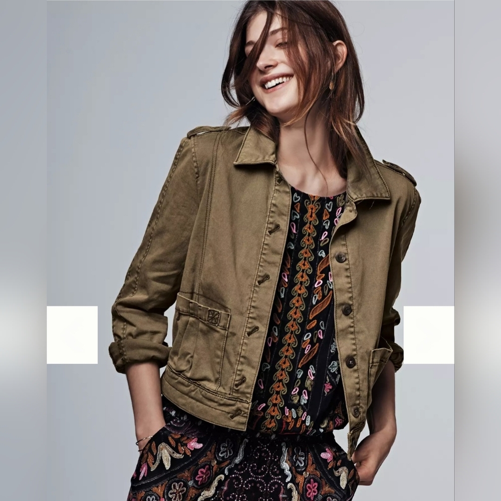 Anthropologie Hei Hei Cropped Military Jacket